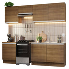 Combo completo de Cocina 240 cm 7 Puertas Sin Mesada Marrón Glamy Madesa 09