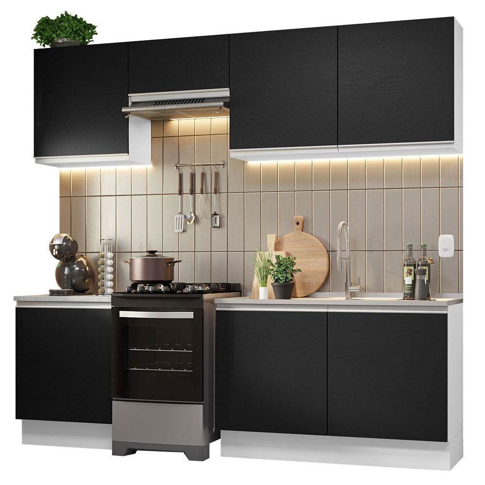 Combo completo de Cocina Madesa Glamy 240cm Blanco/Negro 09