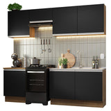 Combo completo de Cocina Madesa Glamy 240cm Marrón/Negro 09