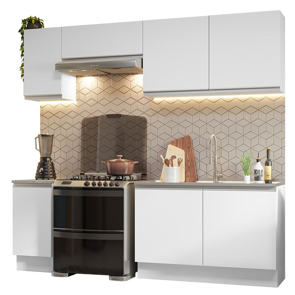 Combo completo de Cocina 240 cm 7 Puertas Sin Mesada Blanco Glamy Madesa 10