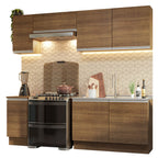 Combo completo de Cocina 240 cm 7 Puertas Sin Mesada Marrón Glamy Madesa 10