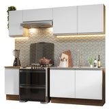 Combo completo de Cocina 240cm Glamy Madesa 10 Marrón/Blanco