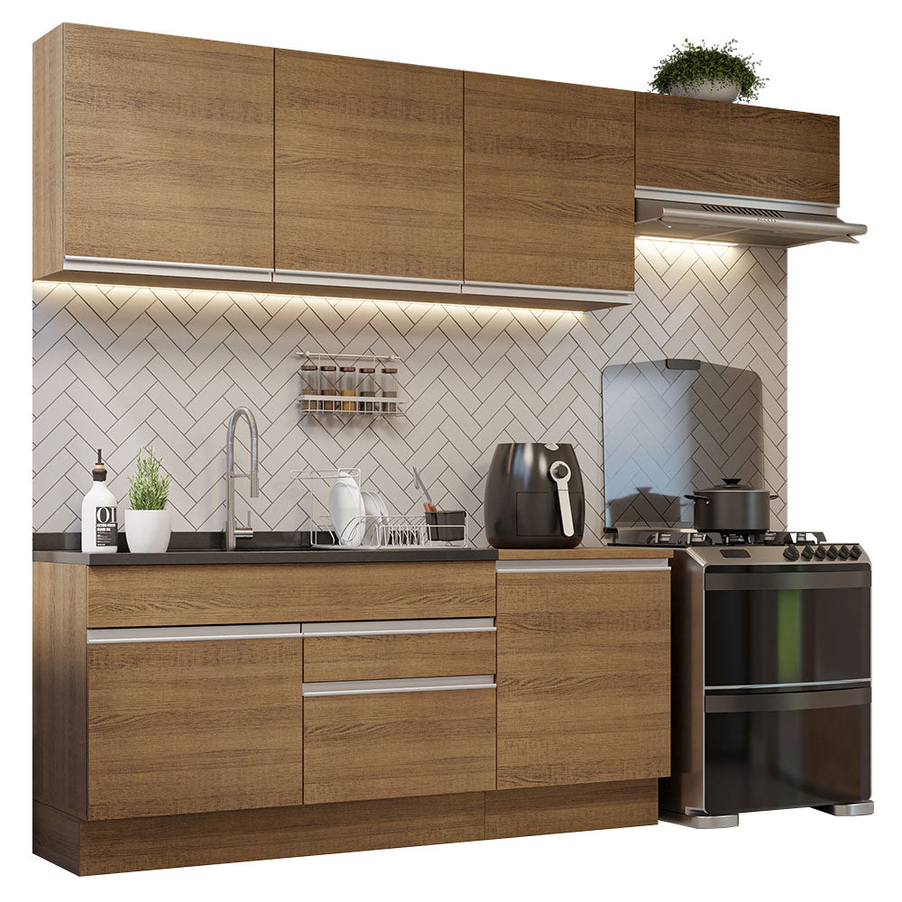 Combo completo de Cocina 260cm Marrón Glamy Madesa 03