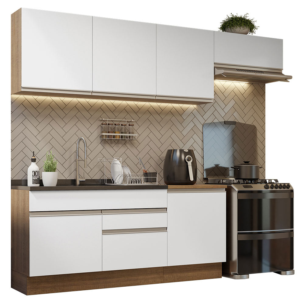 Combo completo de Cocina 260cm Marrón/Blanco Glamy Madesa 03
