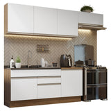 Combo completo de Cocina 260cm Marrón/Blanco Glamy Madesa 03