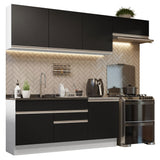 Combo completo de Cocina Madesa Glamy 260cm Blanco/Negro 03