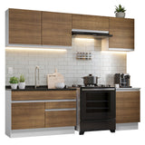 Combo completo de Cocina 260cm Blanco/Marrón Glamy 04