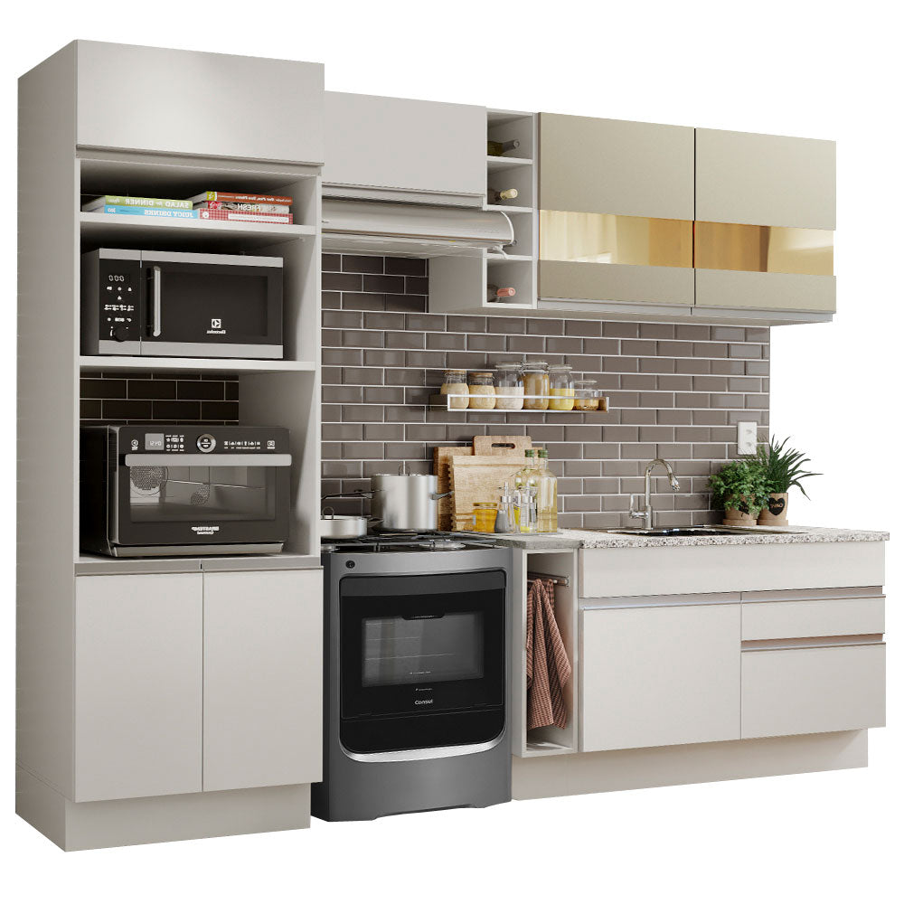 Combo completo de Cocina Madesa Glamy 270cm Blanco/Blanco/Crema 08