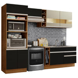 Combo completo de Cocina Madesa Glamy 270cm Marrón/Negro/Crema 08