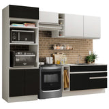 Combo completo de Cocina Madesa Glamy 270cm Blanco/Negro/Blanco 09