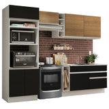 Combo completo de Cocina Madesa Glamy 270cm Blanco/Negro/Marrón 09