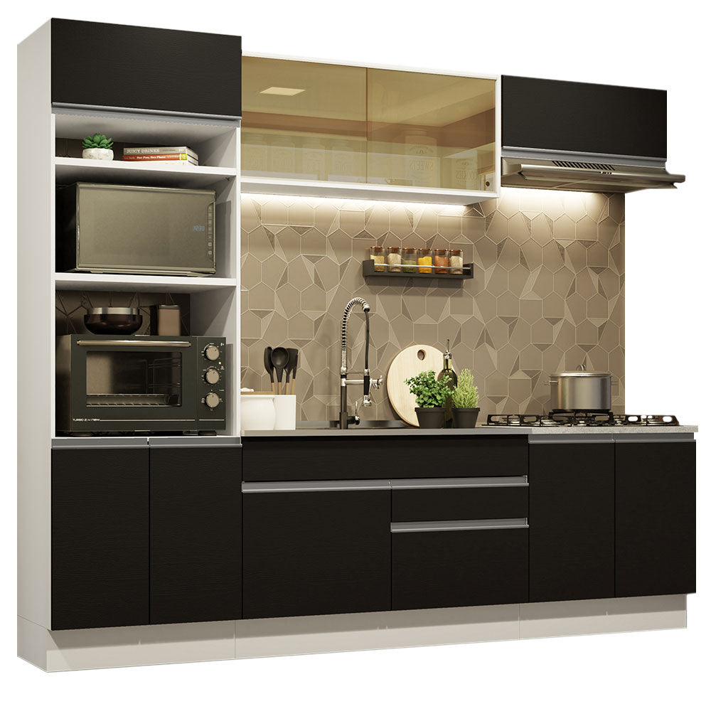 Combo completo de Cocina Madesa Glamy 270cm Blanco/Negro 10