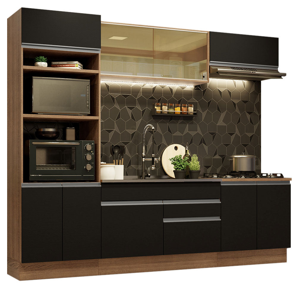 Combo completo de Cocina Madesa Glamy 270cm Marrón/Negro 10
