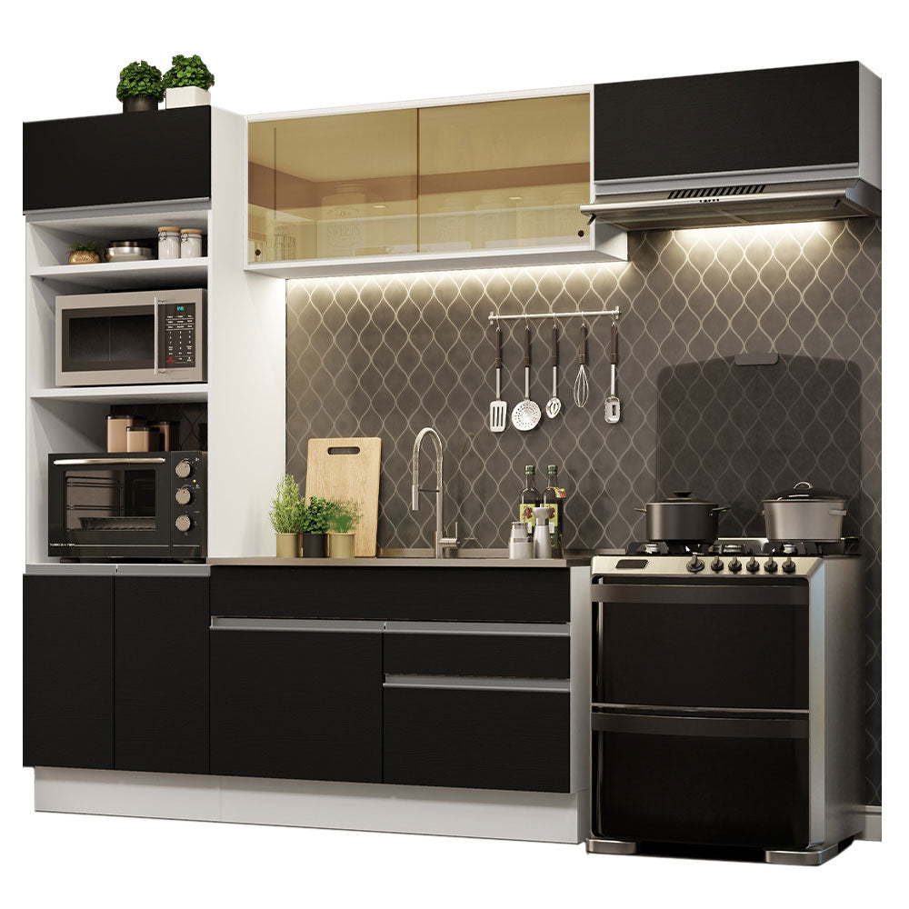 Combo completo de Cocina Madesa Glamy 270cm Blanco/Negro 11