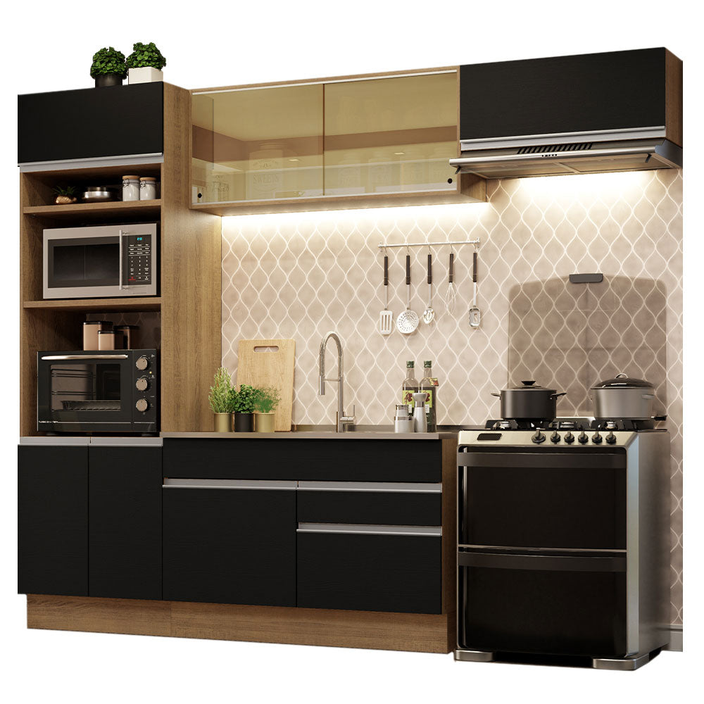 Combo completo de Cocina Madesa Glamy 270cm Marrón/Negro 11