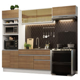 Combo completo de Cocina 270cm Glamy Madesa 11 Blanco/Marrón