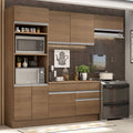 Combo completo de Cocina 270 cm 7 Puertas 2 Cajones Marrón Glamy Madesa