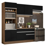 Combo completo de Cocina 270cm Marrón/Negro Glamy Madesa 14