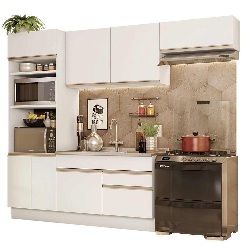 Combo completo de Cocina 270cm Blanco Glamy 15