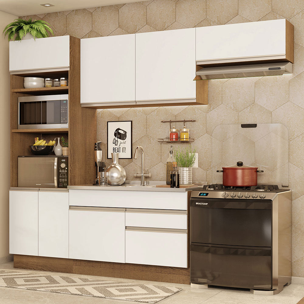 Combo completo de Cocina 270cm Marrón/Blanco Glamy Madesa 15
