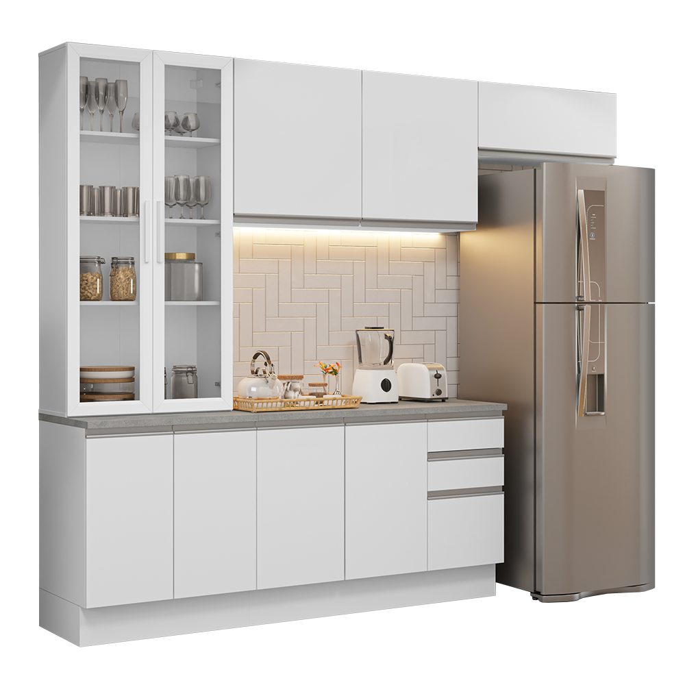 Combo completo de Cocina con Cristalero 270 cm Madesa Glamy BB 16