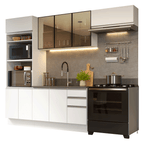 Combo completo de Cocina 270 cm Blanco Glamy Madesa
