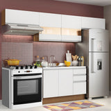 Combo completo de Cocina 280cm Marrón/Blanco Marina Madesa 01
