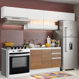 Combo completo de Cocina 280cm Marina Madesa 01 - Blanco/Marrón