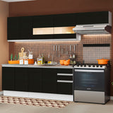 Combo completo de Cocina Madesa Glamy 280cm Blanco/Negro