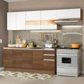 Combo completo de Cocina 280 cm 9 Puertas 3 Cajones Sin Mesada Marrón/Blanco Glamy Madesa 03