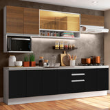 Combo completo de Cocina Madesa Glamy 280cm Blanco/Negro/Marrón 4