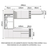 Combo completo de Cocina Madesa Safira 290cm BB 14