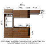 Combo completo de Cocina Madesa Glamy 290cm MM