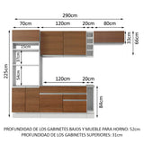 Combo completo de Cocina Madesa Glamy 290cm BM