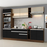 Combo completo de Cocina Madesa Glamy 290cm Marrón/Negro/Crema 06