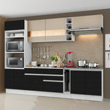 Combo completo de Cocina Madesa Glamy 290cm Blanco/Negro/Crema 06