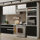 Combo completo de Cocina Madesa Glamy 290cm Blanco/Negro/Blanco 10