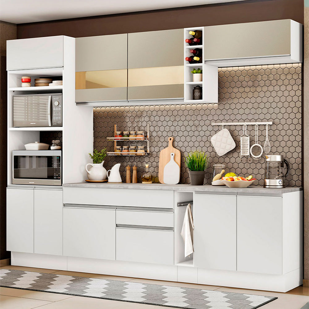 Combo completo de Cocina Madesa Glamy 290cm Blanco/Crema 11