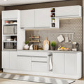 Combo completo de Cocina 290 cm 9 Puertas 2 Cajones Blanco Glamy Madesa