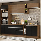 Combo completo de Cocina Madesa Glamy 290cm Marrón/Negro 16