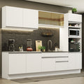 Combo completo de Cocina 310 cm 10 Puertas 2 Cajones Sin Mesada Blanco Glamy Madesa