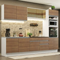 Combo completo de Cocina 310 cm 10 Puertas 2 Cajones Sin Mesada Blanco/Marrón Glamy Madesa