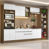 Combo completo de Cocina 330cm Marrón/Blanco Glamy Madesa 03