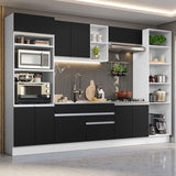 Combo completo de Cocina Madesa Glamy 330cm Blanco/Negro 03