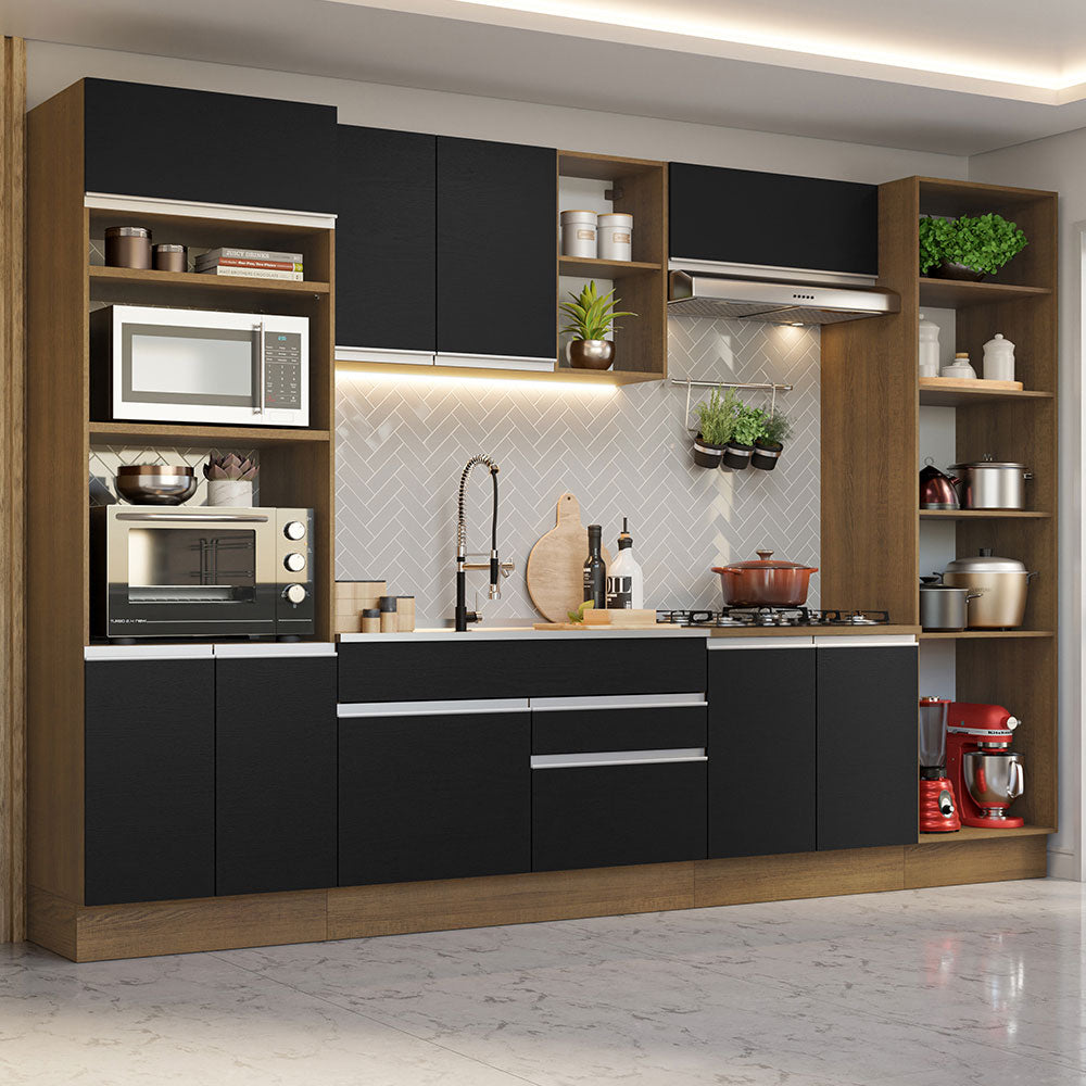 Combo completo de Cocina Madesa Glamy 330cm Marrón/Negro 03