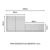 Kit Lavadero Madesa Acordes 100% MDF con 2 Alacenas Blanco Brillante