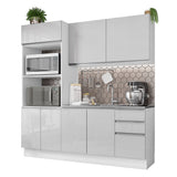Cocina Compacta 100% MDF 190cm Puetas Blanco Brillante Acordes Madesa 01