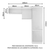 Kit Lavadero Madesa Acordes 100% MDF con 2 Alacenas y Despensero Blanco Brillante