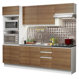 Combo Completo de Cocina 100% MDF 250 cm Blanco/Marrón Acordes Madesa 03