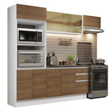 Combo Completo de Cocina 100% MDF 250 cm Blanco/Marrón Acordes Madesa 04
